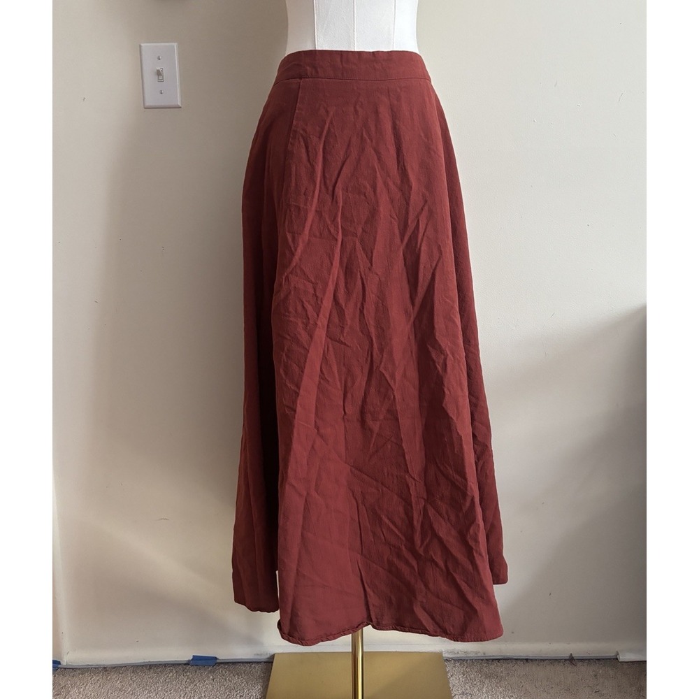 Altar'd State Womens Plus Size 3X Skirt Wide Sweep Hem Orange 100% Cotton Autumn